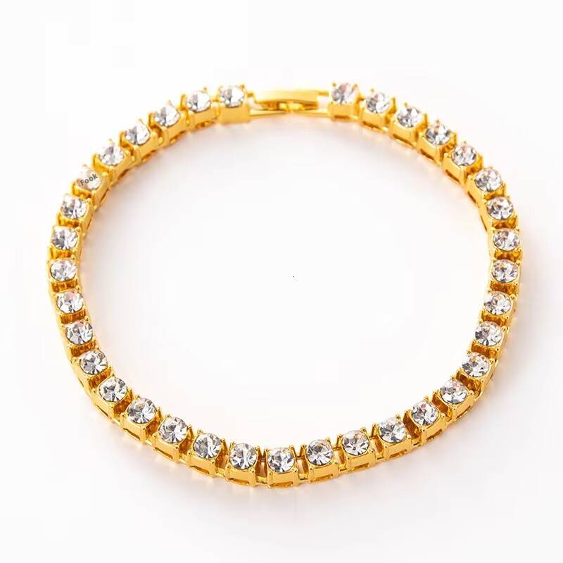 Unisex HighEnd HipHop Style Necklace Mens 5mm Round Diamond with Link Chain Tennis Style Niche Jewelry