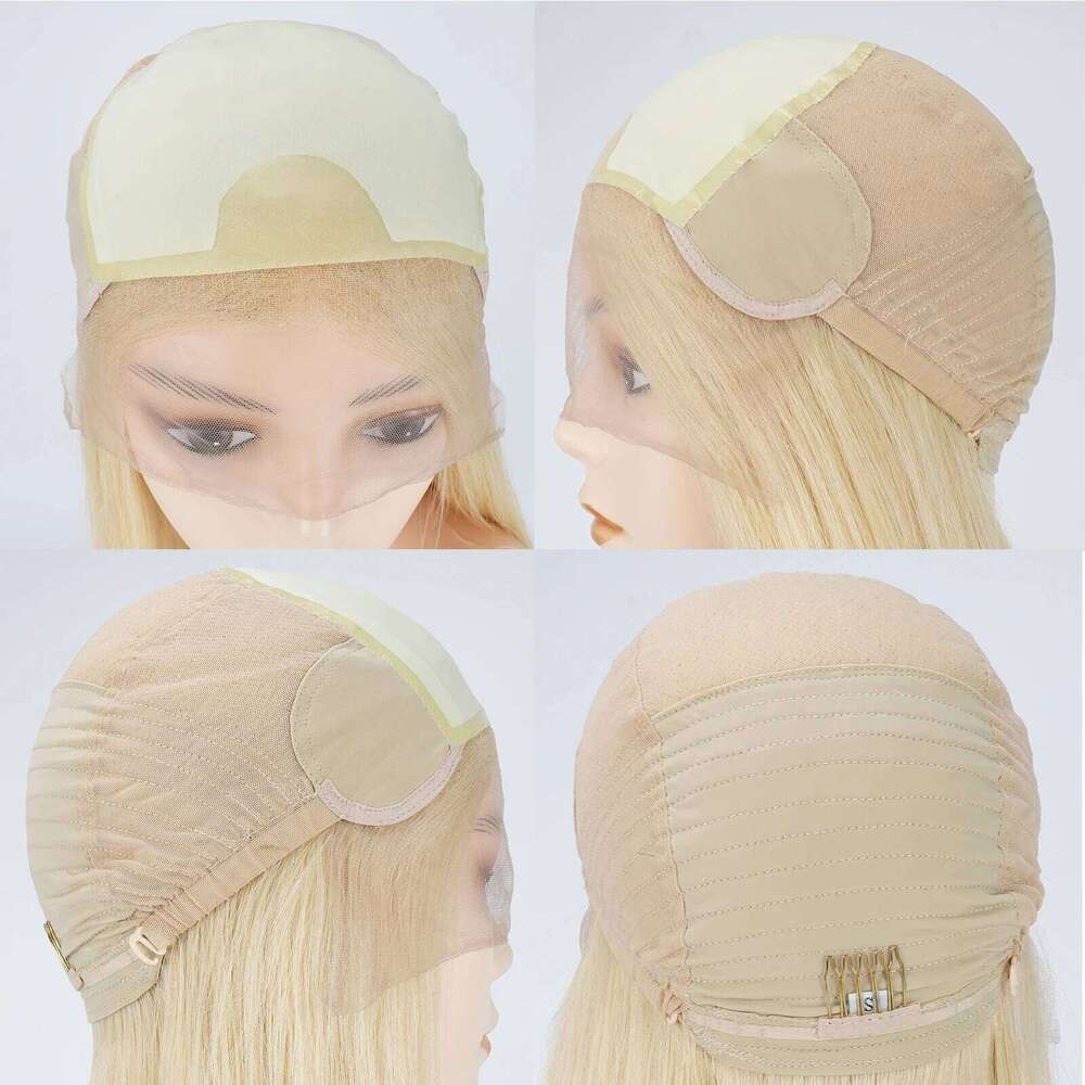 Silk Top Human Medical Wig with Lace Front #613 Real Virgin European Hair for Women PU Around Custom Made Elastic Fabric