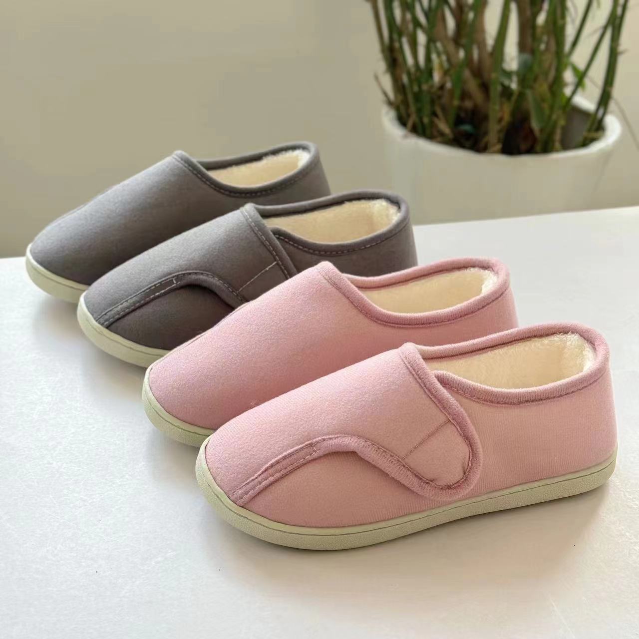 Magic Tape Adjustable Maternity Elderly Home Indoor Outdoor Thick Sole Non-Slip Household Postpartum Shoes Winter Closed Heel ddmymarket