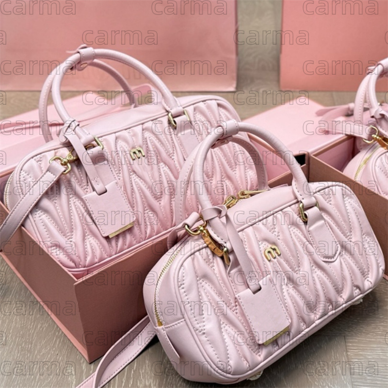 10A pink Designer bags Luxury Arcadie matelasse bowling bag Soft Sheepskin Handbag makeup bag Womens mens leather crossbody Shoulder Bag Fashion Clutch tote Bags