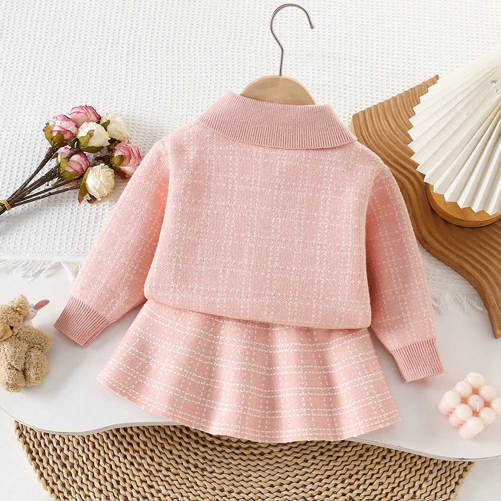 Girls Dress Clothes Sets Spring Autumn Children Woolen Jersey Sweaters Coats Skirts Kids Princess Suit For Baby Outfits Kids 6Y L250926J68G