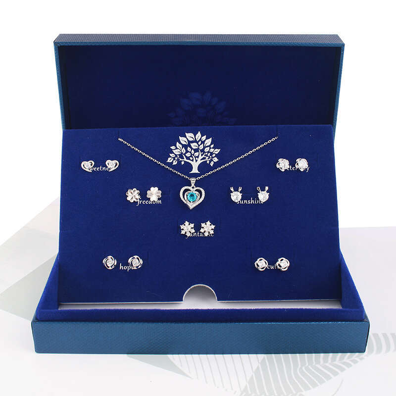 Dongdaemun S Sier Needle Earring Set Micro Pave Zirconia One Road With You Weekly Earrings Valentine's Day Gift