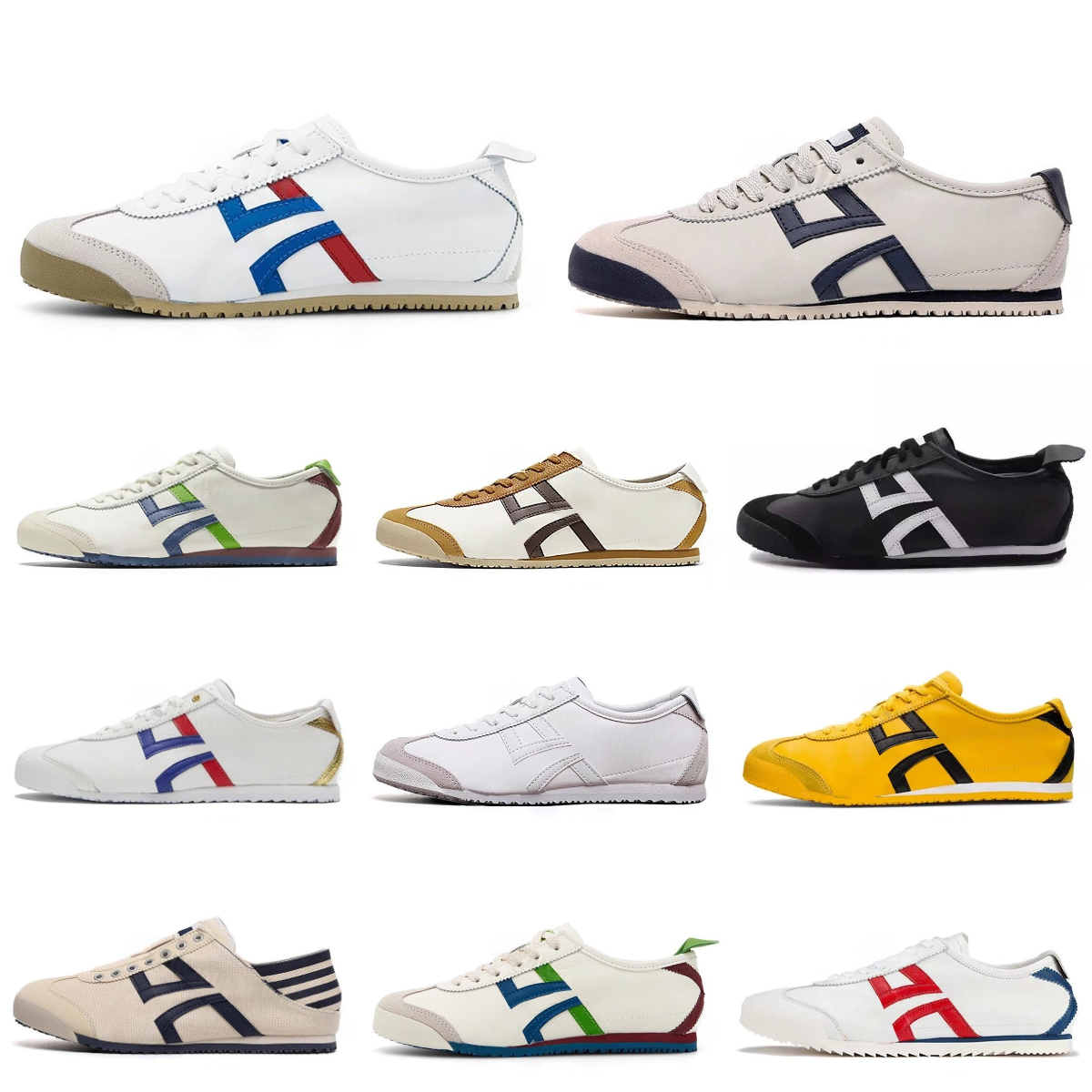 Trainers OnitsuKaes Casual Shoes MeXico 66 TiGers Womens Mens Vintage Black White Blue Birch Peacoat Sports Shoes LOW Latex Combination Insole Designer Sneakers T8