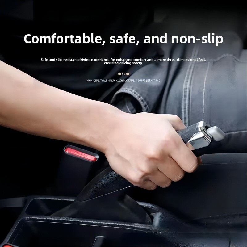 Car Handbrake Cover, Adhesive Handbrake Decorative & Protective Cap with Leather Texture - Stylish Auto Interior Decoration Accessory-NO23