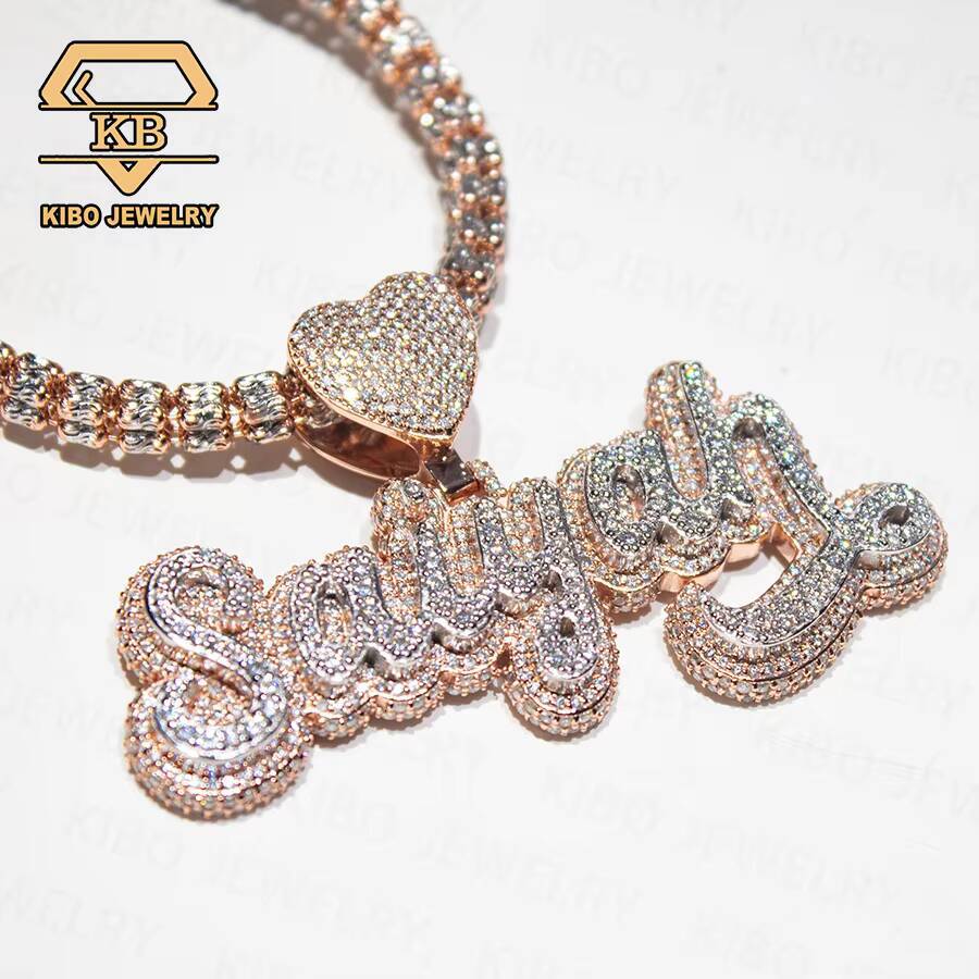 Customized Trend Letter Mossanite Pendant Iced Out Pendant VVS Moissanite Name Pendant 925 Silver Hip Hop Jewelry