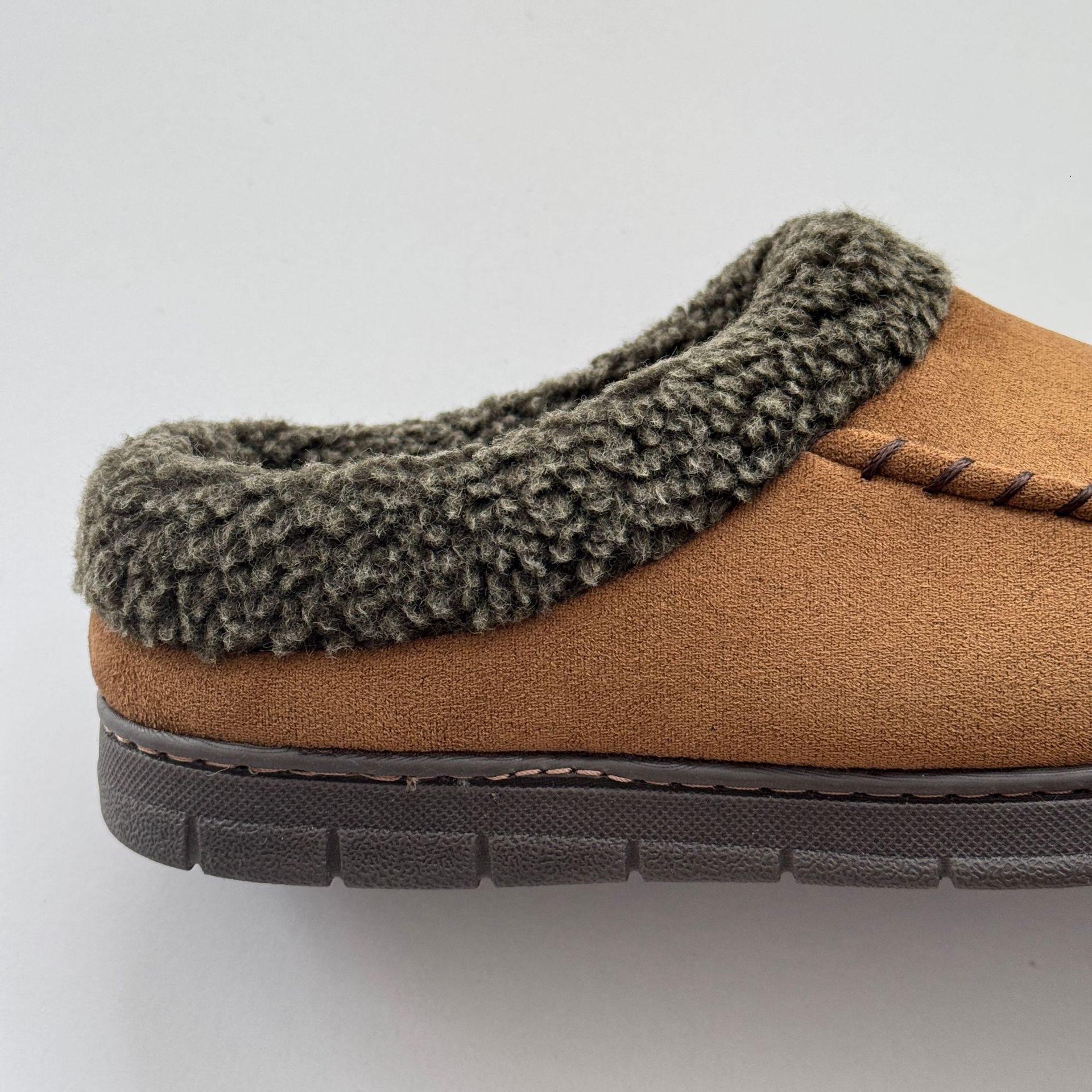 New Men's Faded Wool Mouth Mark Shoes Home Warm Outdoor Wear Fleece Lined Non-Slip Thick Cotton Slippers ddmymarket
