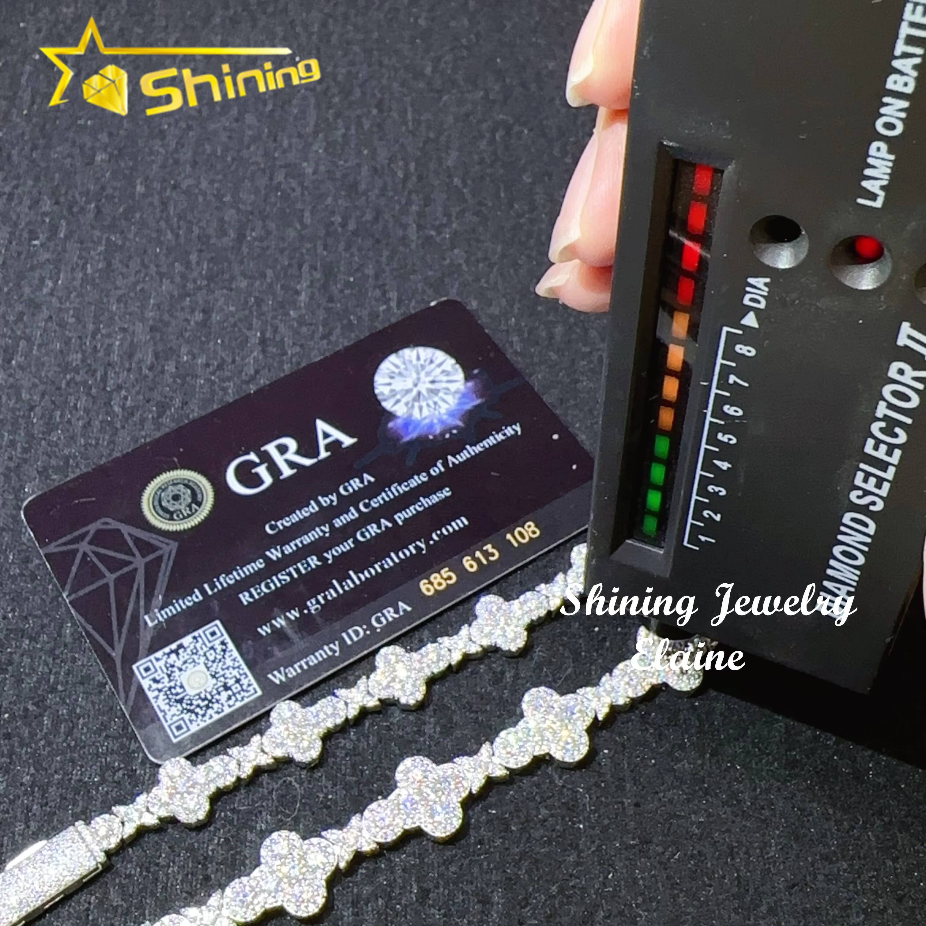 Pass Diamond Tester 10MM 13MM 925 Silver White Gold Cross Moissanite Hip Hop Iced Out Jewelry Tennis Bracelet