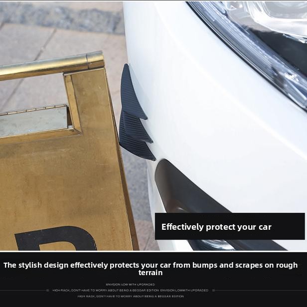 Universal Car Bumper Anti - Collision Strip, Carbon Fiber Moon - shaped Spoiler, Multifunctional Aero Knife for Body Kit-NO13