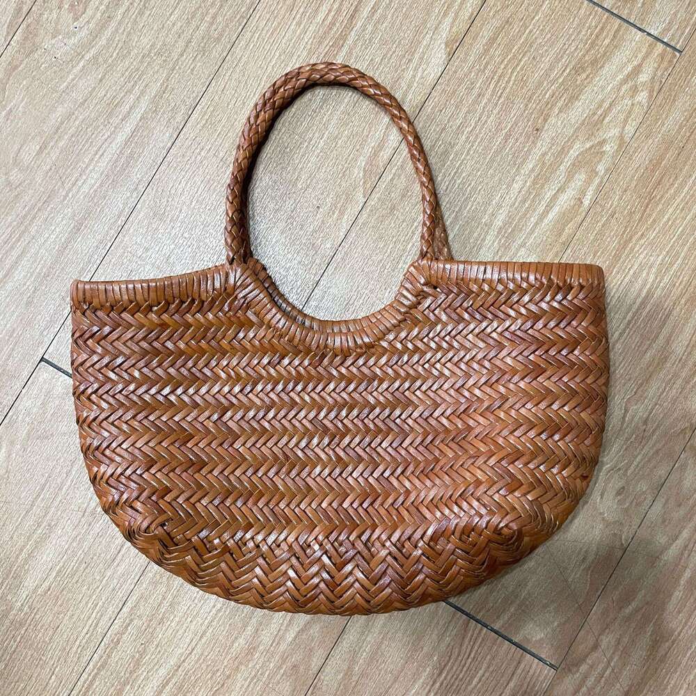 designer bag Luxury bag Dragon Diffusion First Layer Cowhide Woven Genuine Leather French Style Basket Ins Internet Celebrity Women's Bag