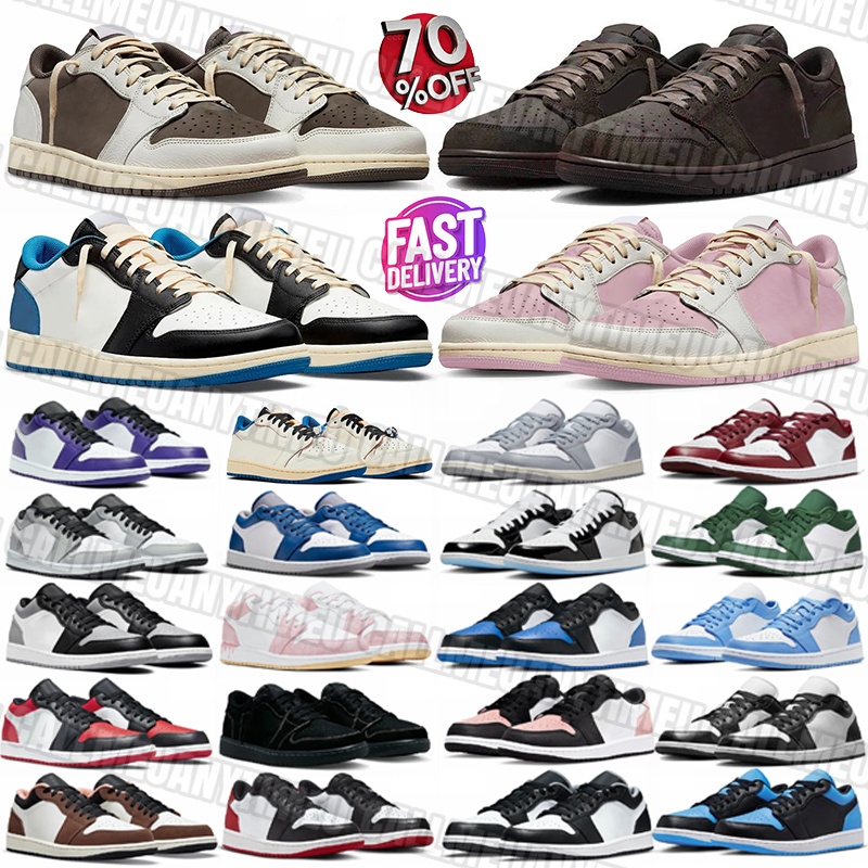 Mens Shoes 1 Reverse Mocha Leather rubber Low basketball shoes Breathable Womens Sneakers Brown pink blue white Commut Fashion outdoor sport trainers 36-45