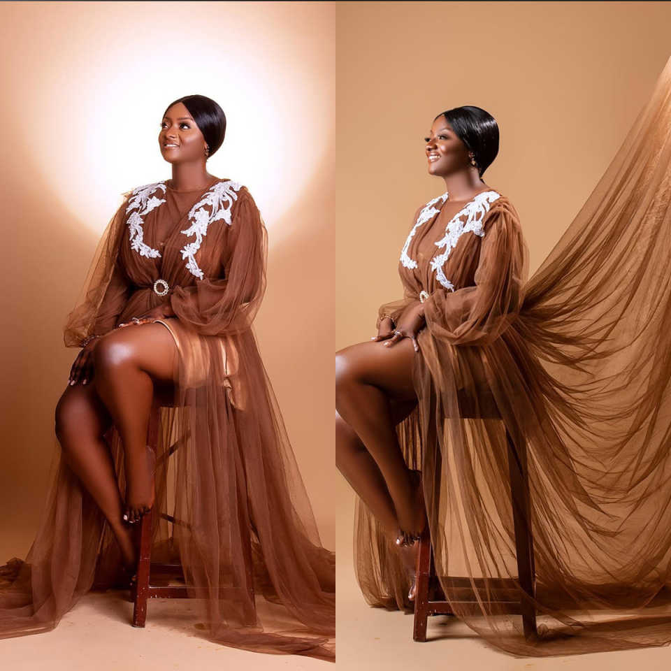 Elegant Women Robe Nightgown Evening Party Gowns Long sleeve Appliques Maternity Dressing Shower Gown for Photography Custom Made