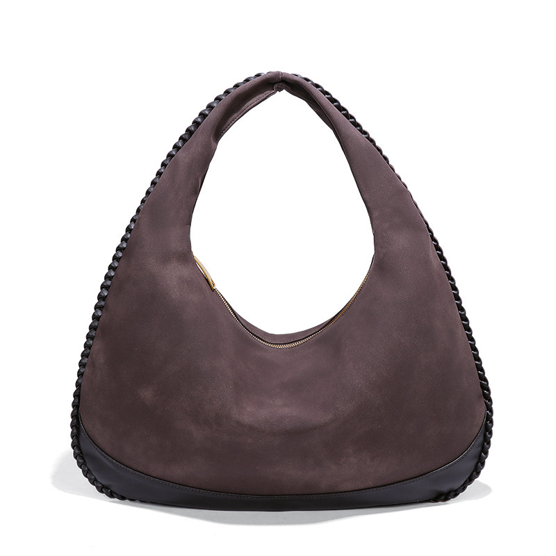 Women's New Fashion Trend Large Capacity Underarm Matte Soft Shoulder Handheld Crescent Bag