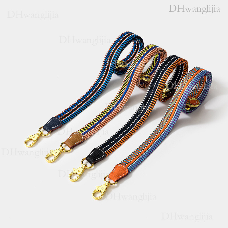DH Luggage Accessories Feng H Home Color-Block Webbing Thin Kelly Evelyne Single Shoulder Crossbody Bag Replacement Strap