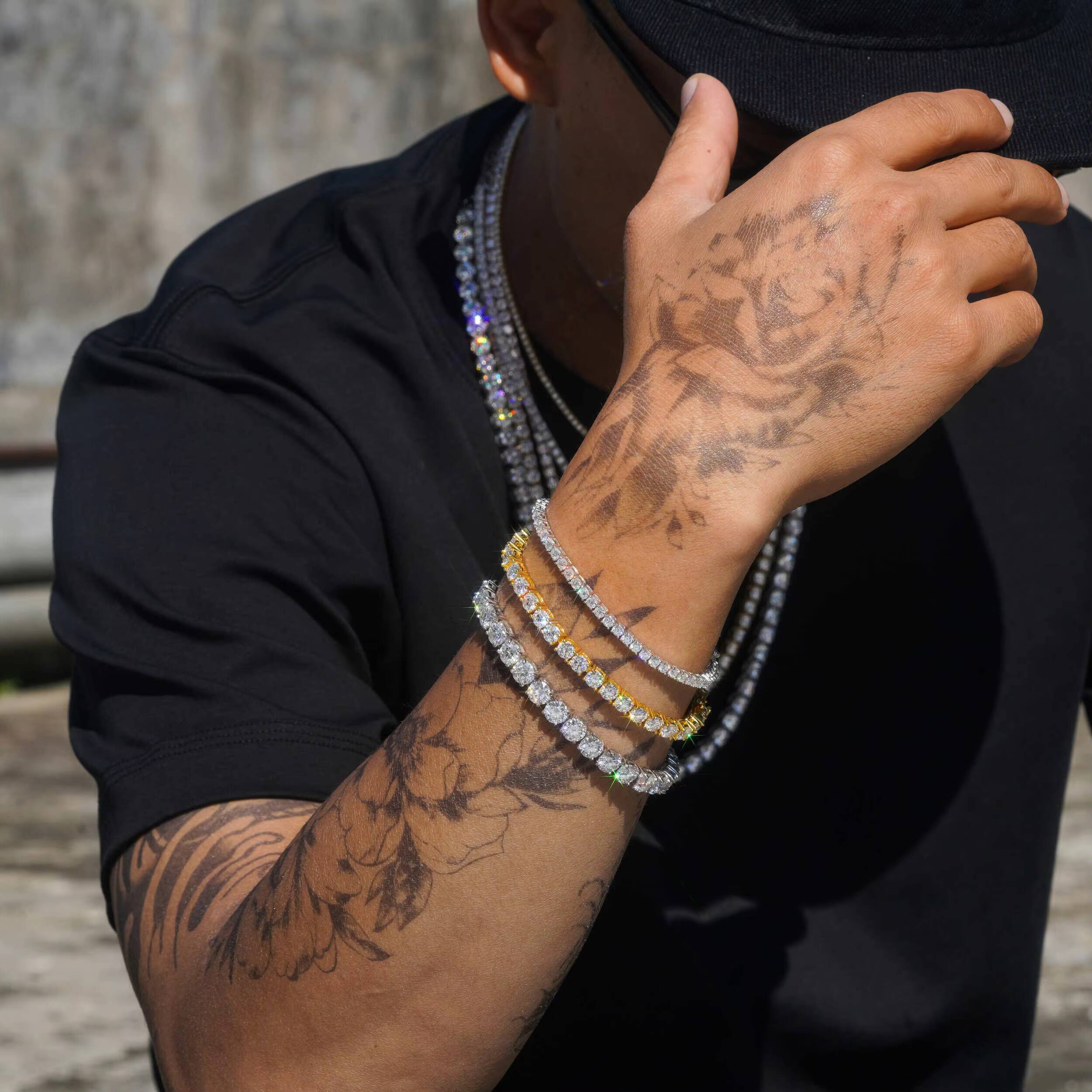 Wholesale Price Sterling Silver 925 Tennis Bracelet Necklace Hip Hop Iced Out Jewelry 5A Quality CZ Stone Zircon Tennis Chain