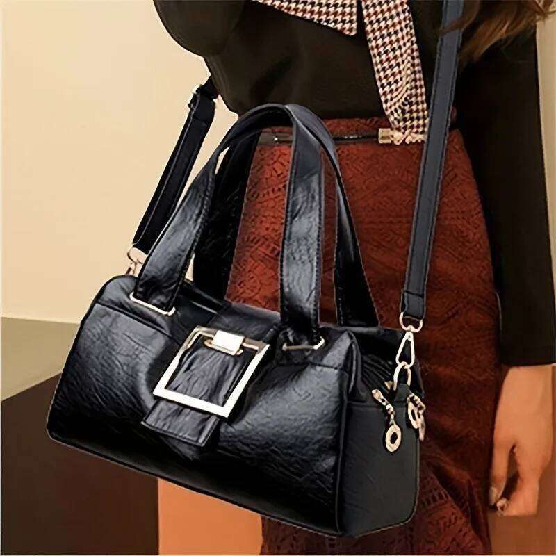 Women Multi-layers Top-handle Bag Quality Leather Handbags Purses Female Designer Large Capacity Boston Ladies Sac A Main