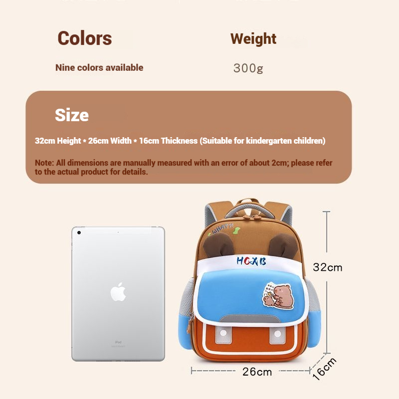 New Cartoon-Printed Colorful Kindergarten Backpack for Students Large Capacity, Weight-Reducing, Lightweight, Anti-Theft Backpack