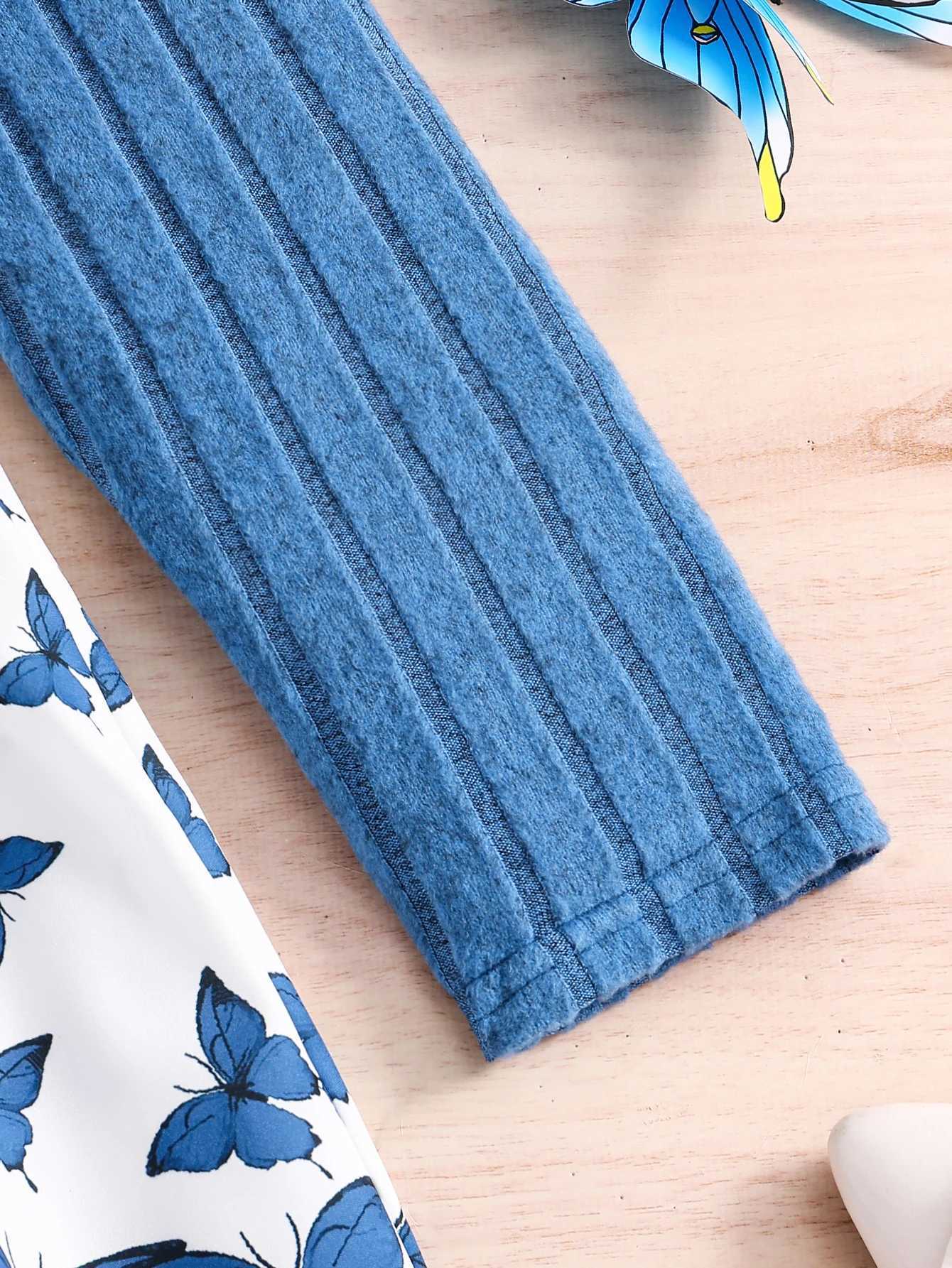 Autumn and Winter New Girls Casual Dress Solid Color Double Matching Printed Dress 812Y L250926TXPZ