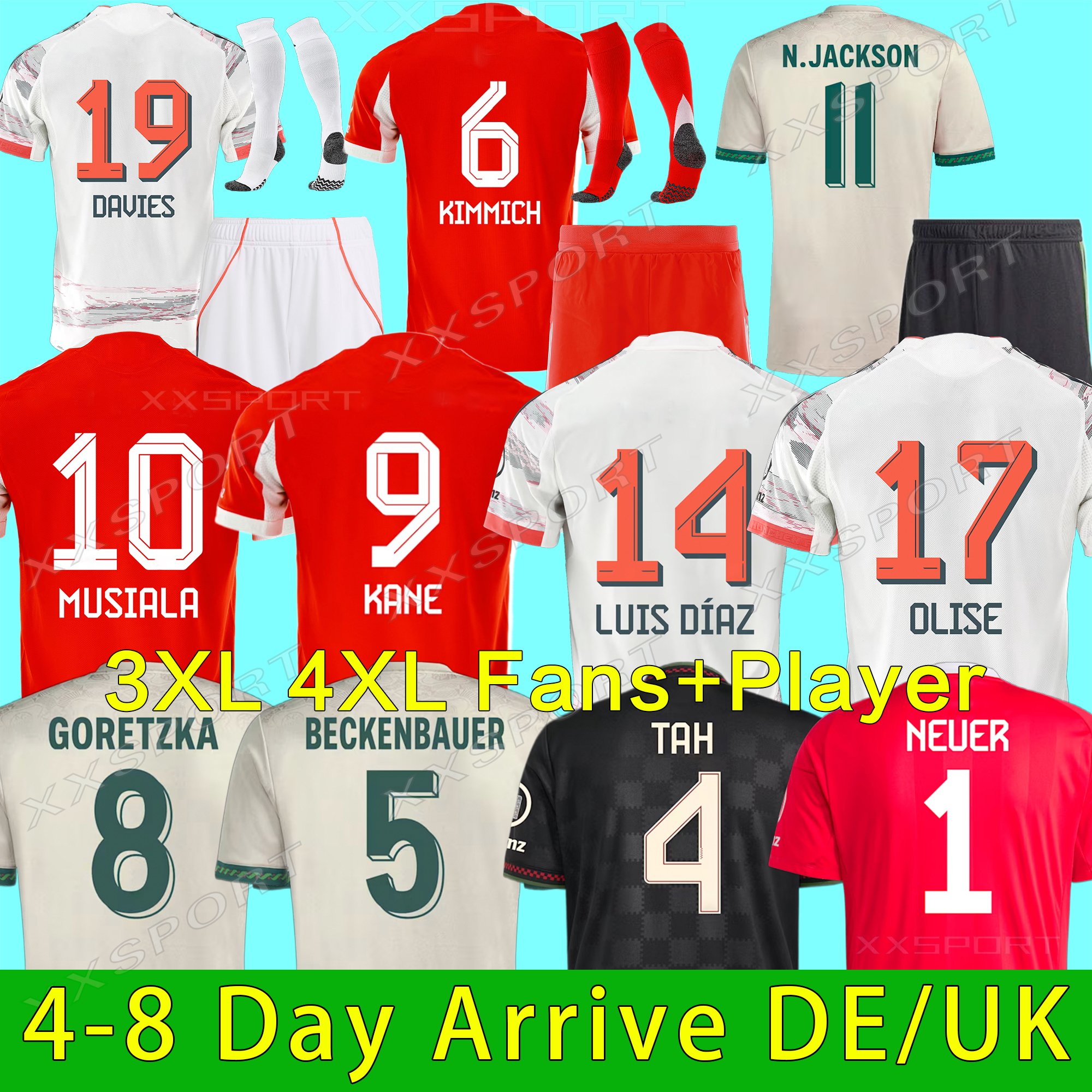 25 26 KANE soccer jersey BAYERNs FANS Player Version 2025 2026 SANE KIMMICH MULLER 125th anniversary 4XL football shirt Men Kids sets MUSIALA Goretzka Gnabry DIER