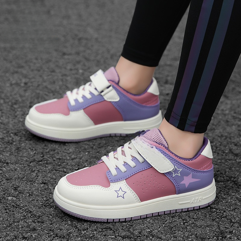 Women's new sports shoes autumn and winter new leather children's shoes low top fashionable casual trend sports shoes