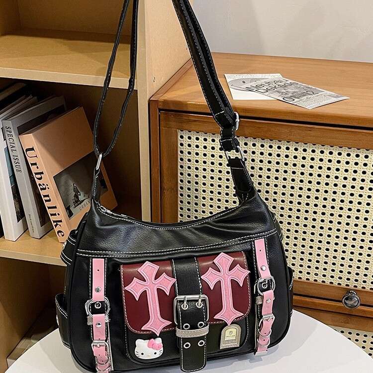 Designer Bag Luxury Bag 2025 New Trendy Cool Girl Black And Pink ColorBlock Shoulder Bag Crossbody For Niche Millennial Hot Girls 01