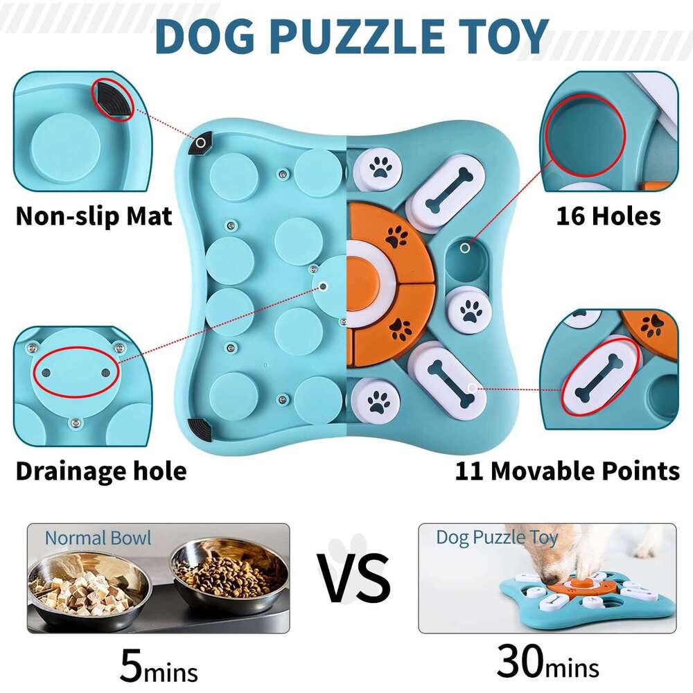 Puzzle Cat and Dog Slow Feeder Squeaky Pet Toys