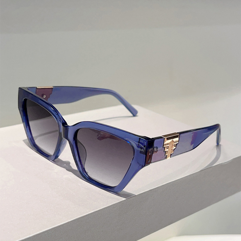 2025 New European American High End Cat Eye Sunglasses Over sized Unisex Versatile Face Slimming Shades