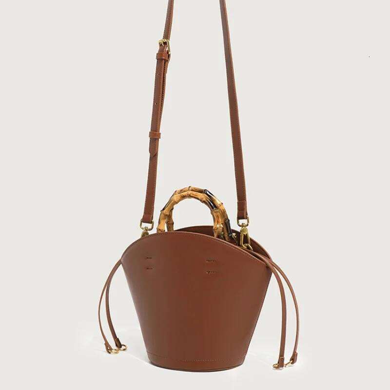 Vintage High-end Texture Bamboo Knot Handbags Fan Design Women Trendy Shoulder Oblique Straddle Large Capacity Tote Bag
