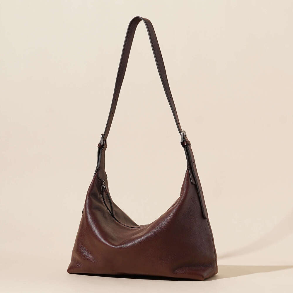 designer bag Luxury bag Tree Paste Top Layer Cowhide Genuine Leather Autumn High-End Feel Women's Niche Classic Hobo Shoulder Underarm Bag