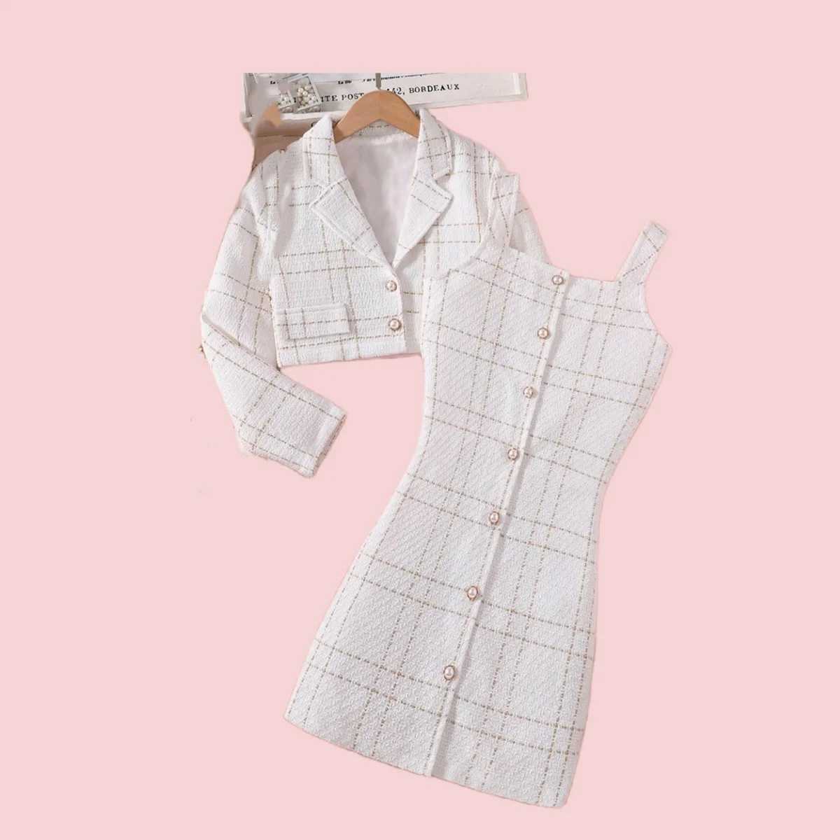 Teen Girls Clothing Sets New Autumn Children Girl Elegant Coat and Dress 2pcs Clothes Suit Kids Girl Princess Birthday Clothes L250926E2ZB