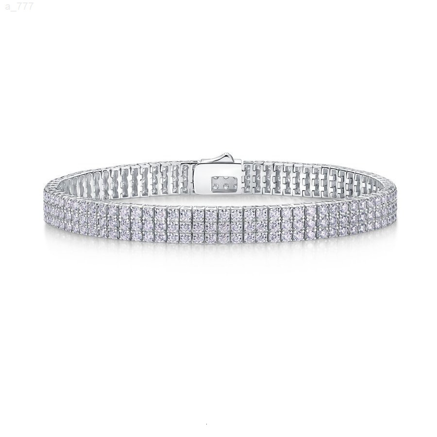 2mm Moissanite Bracelet for Women Luxury Hip Hop Style 925 Sterling Silver 18K Gold Plated Full Pave Slim Band Streetwear Gift