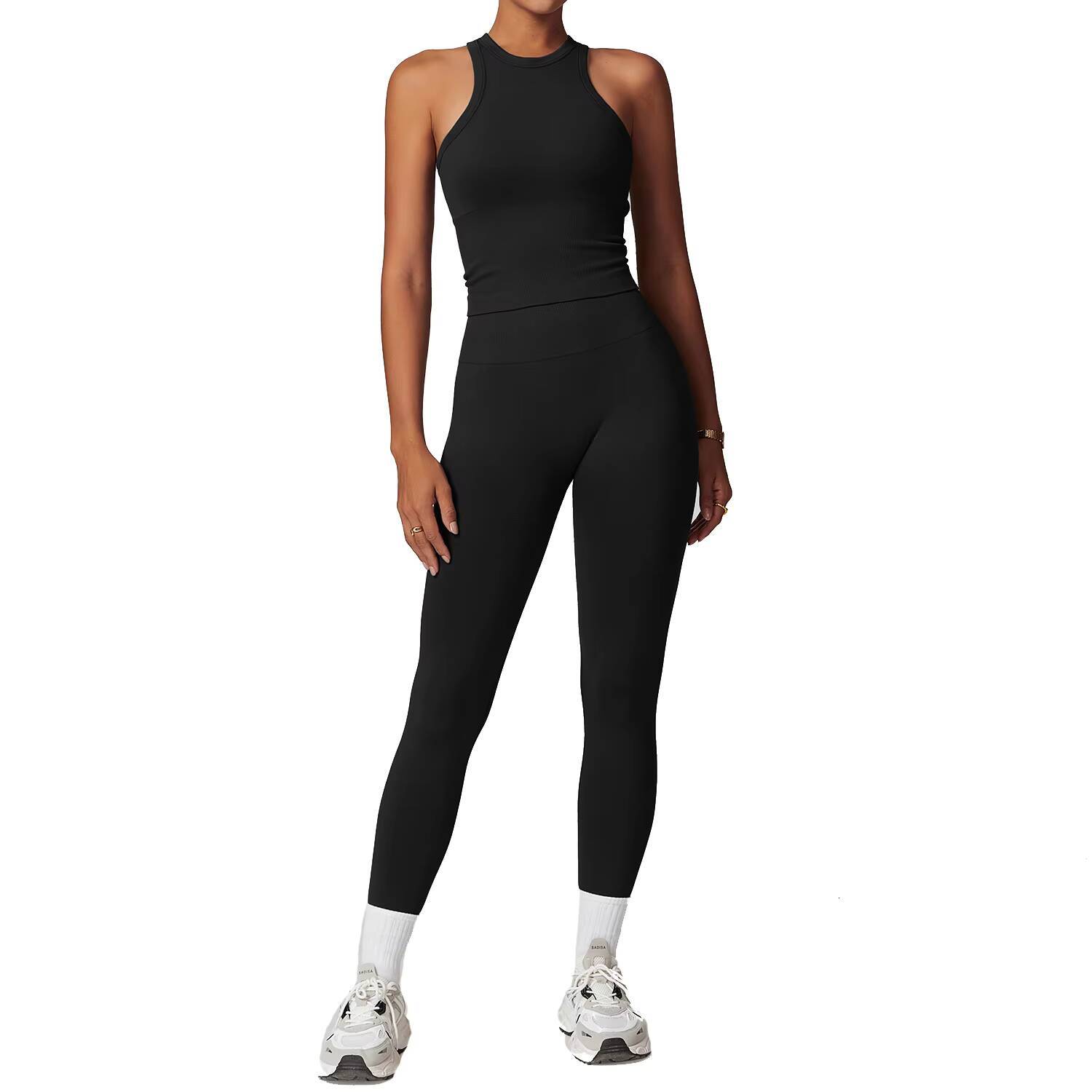 Womens Activewear Removable Chest Pad Tank Top Bra Jacket Yoga Sets Gym Fitness Shorts Leggings Clothes Workout Sets for Women