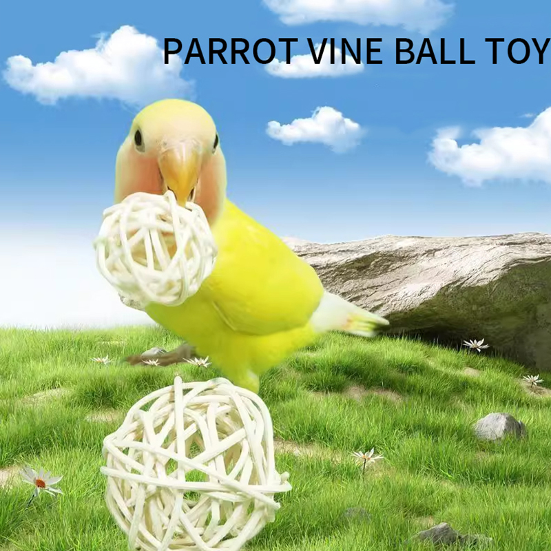 Parrot Vine Ball Bite Play Toy Training Hamster Grind Teeth Foraging Interactive Black Wind Tiger Skin Pet Exercise Supplies