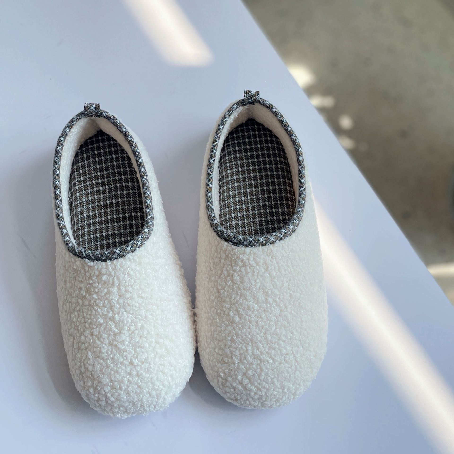 Teddy Velvet Soft Cowhide Non-Slip Sole Closed Heel Silent Autumn Winter Cotton Shoes for Pregnant Women and Postpartum ddmymarket