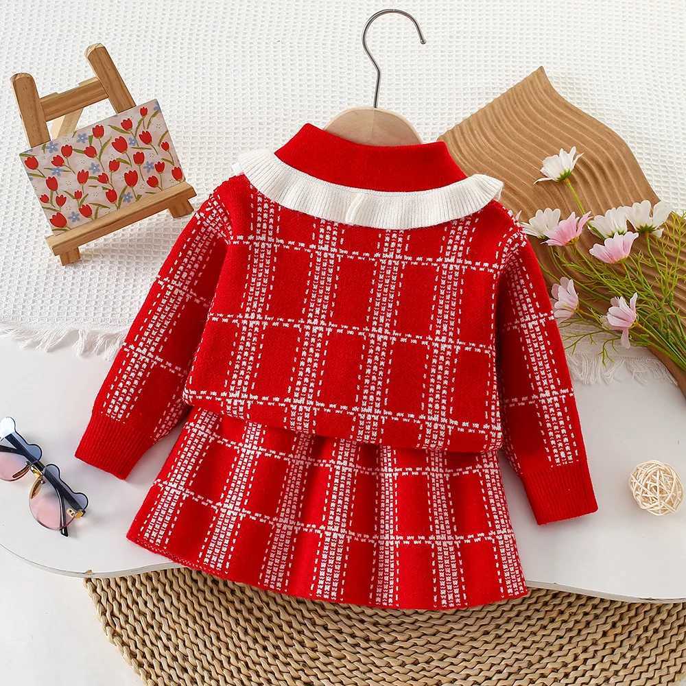 Childrens jumper set autumn winter new baby girl fragrant style son knitting overskirt British fashion jumper set 90120cm L250926921V