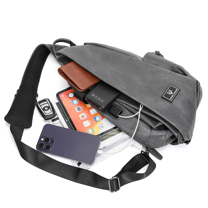 Sewafox Men's Crossbody Bag Waterproof Anti-Theft Men's Shoulder Bag Suitable for Travel and Daily Use 8L Gray