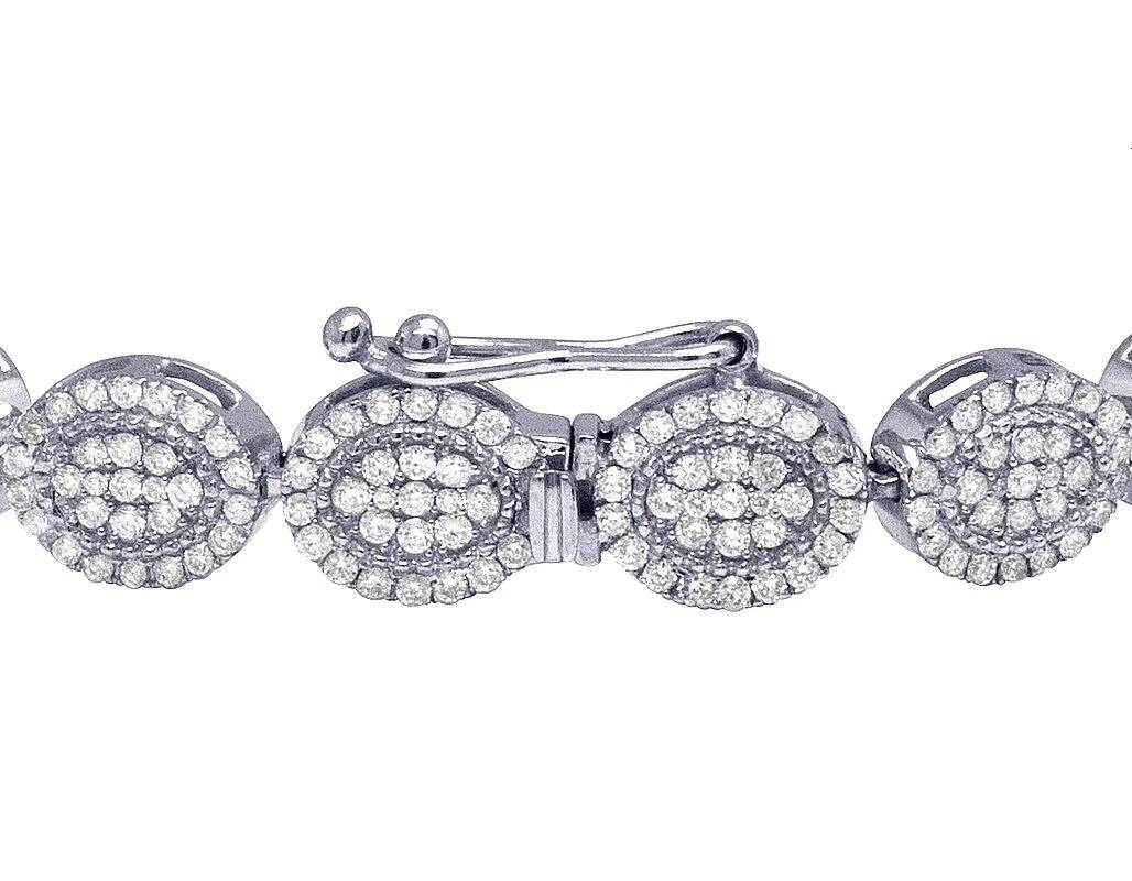 Handmade Jewelry Moissanite Round Diamond Studded In S925 Sterling Silver Custom Classic Bracelet For Men Women