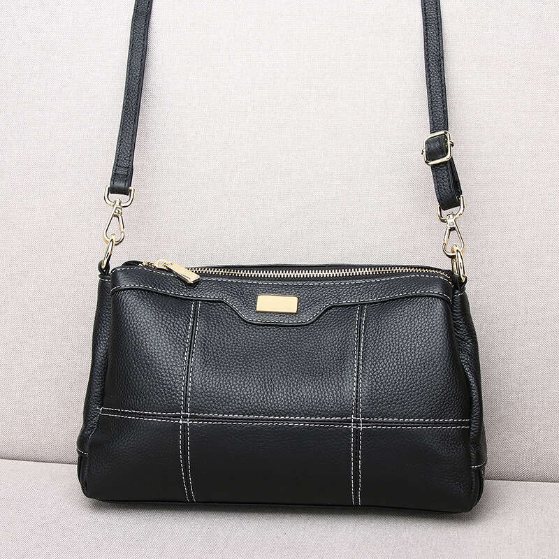 designer bag Luxury bag Women's Guangzhou Genuine Top Layer Cowhide Stitched Soft Leather Single Shoulder Crossbody Multi-Compartment Small Squar