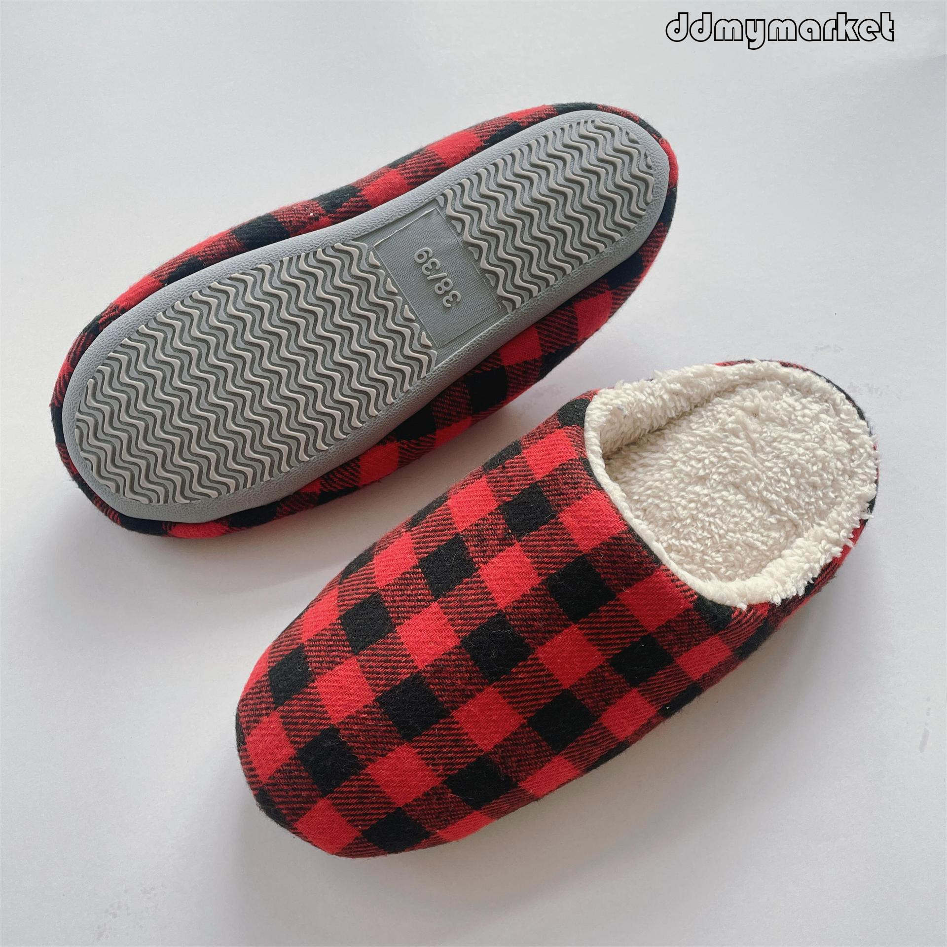 Japanese Style Warm Autumn Winter Silent Home Women Wooden Floor Soft Sole Indoor Non-Slip Quiet Cotton Slippers for Men Machine Washable ddmymarket