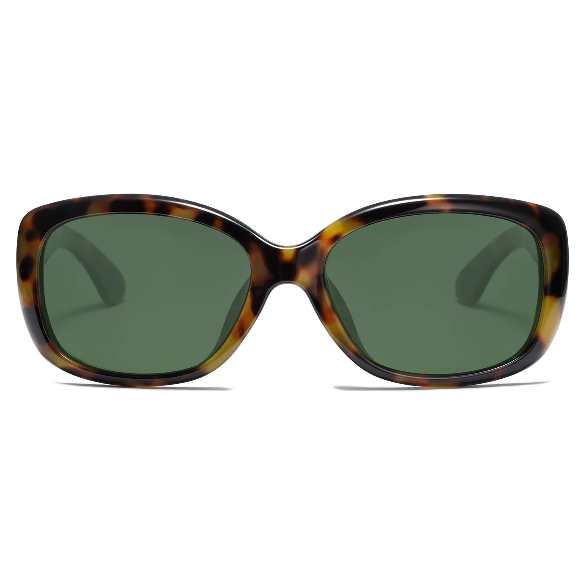 Vintage Square Sunglasses For Women Polarized Havana Frame UV Protection Beach Driving Shades
