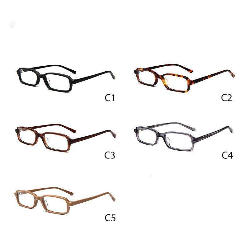 Korean Style Fashion Unisex Rectangular High Prescription Artistic Small Frame Acetate Optical Glasses