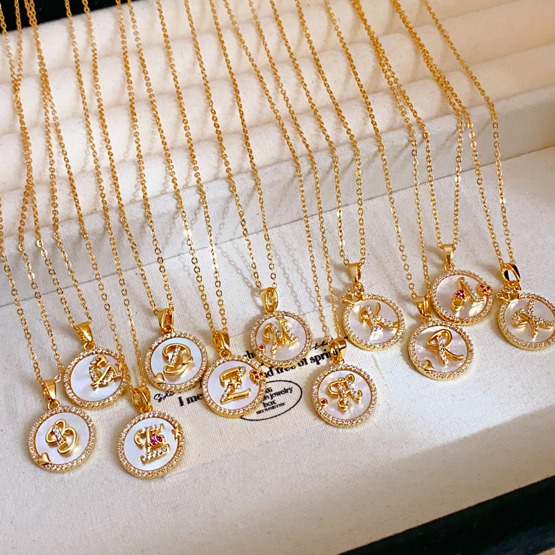 Gold - Toned Chain Necklace With Mother - Of - Pearl, Crystal Accents And Artistic Pendant Delicate Daily & Elegant Jewelry Gift For Her High - Qualit