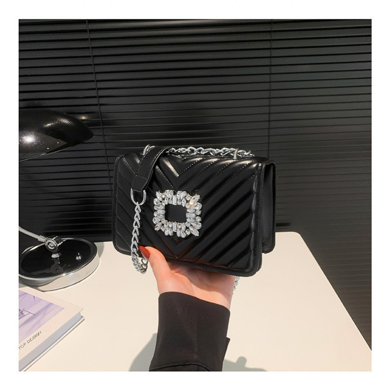 New fashionable women's one-piece slanted shoulder small square bag 2025 designer