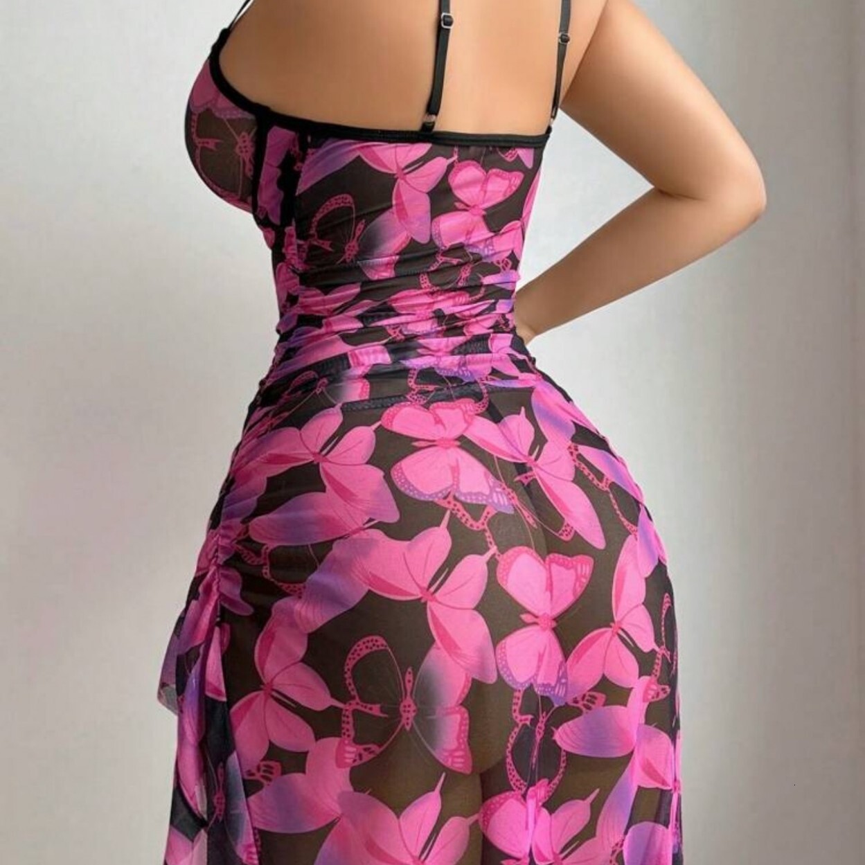 2025 New Pure Desire Sexy Fun Printed Dress Homewear Nightdress + Thong Set
