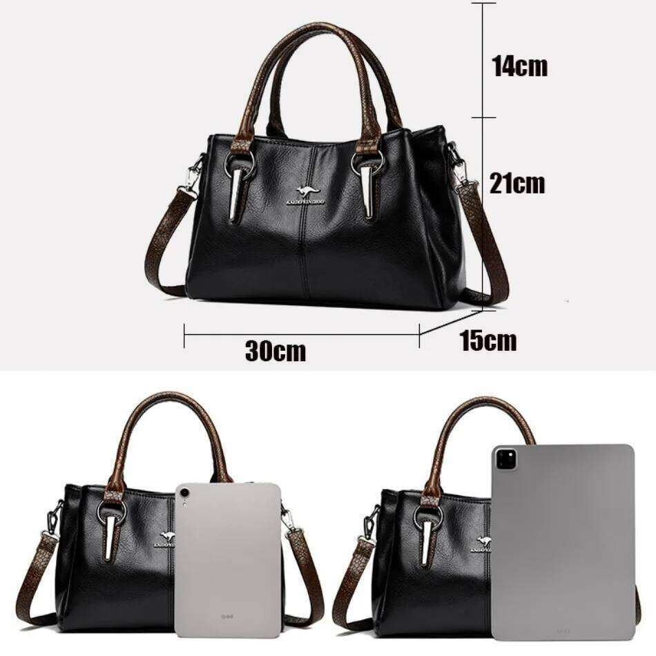 Designer Soft Leather Shoulder Crossbody Bags for Women Elegant Large Capacity Tote Handbags Sac