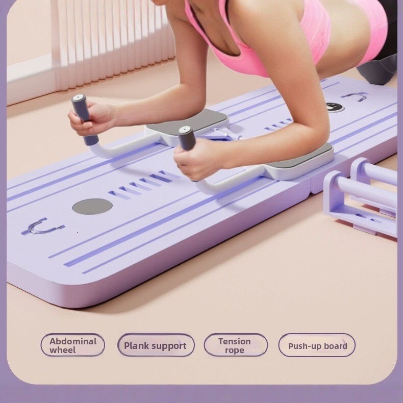 4-in-1 Wheel Board Foldable Automatic Rebound Home Exercise Abdominal Muscle Vest Line Fiess Equipment