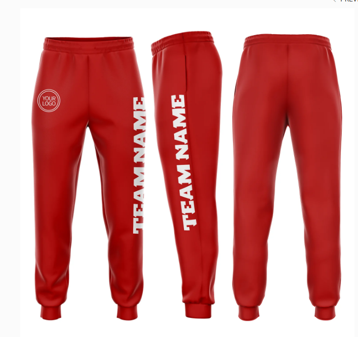 Custom Black White Fleece Jogger Sweatpants