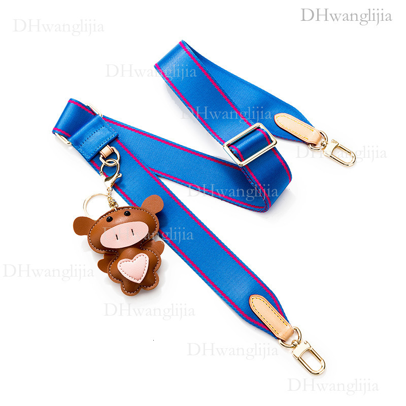 DH Luggage Accessories Suitable for Single Crossbody Wide Shoulder Nylon Webbing Length Decorative Bag Strap Cartoon Pendant