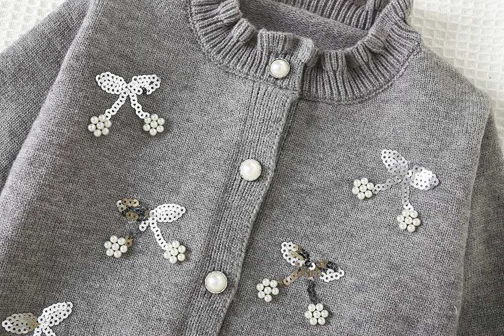 Girls Clothes Sets Spring Autumn Children Woolen Jersey Sweaters Coats Skirts Kids Princess Dress Suit For Baby Knitted Outfits L250926STBS