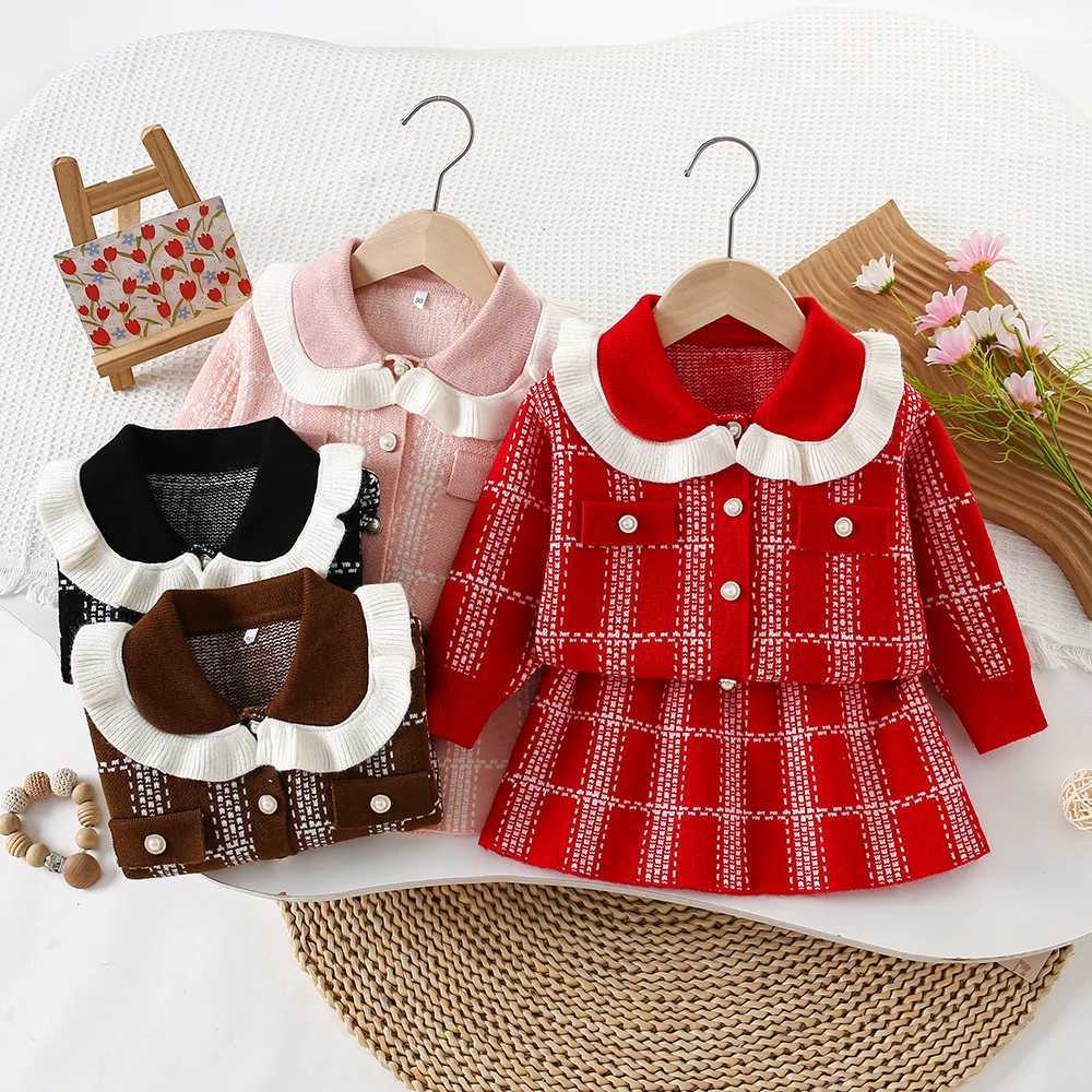 Childrens jumper set autumn winter new baby girl fragrant style son knitting overskirt British fashion jumper set 90120cm L250926921V