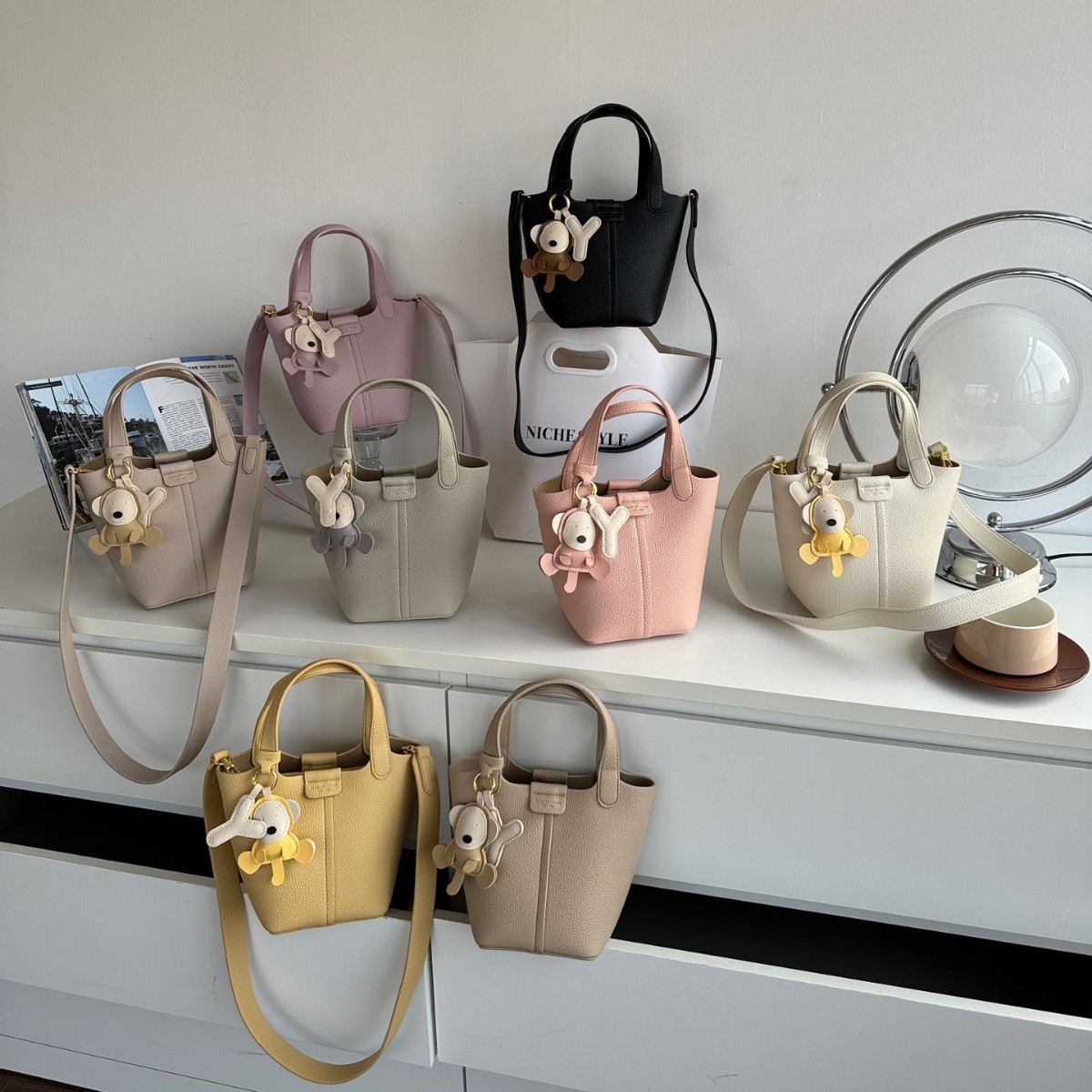 Designer bags2025 portable bucket bag foreign style shoulder messenger bag mini vegetable basket bag female